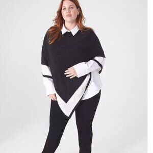 Lane Bryant Wool Blend Triangle Colorblock Poncho Size 14/20